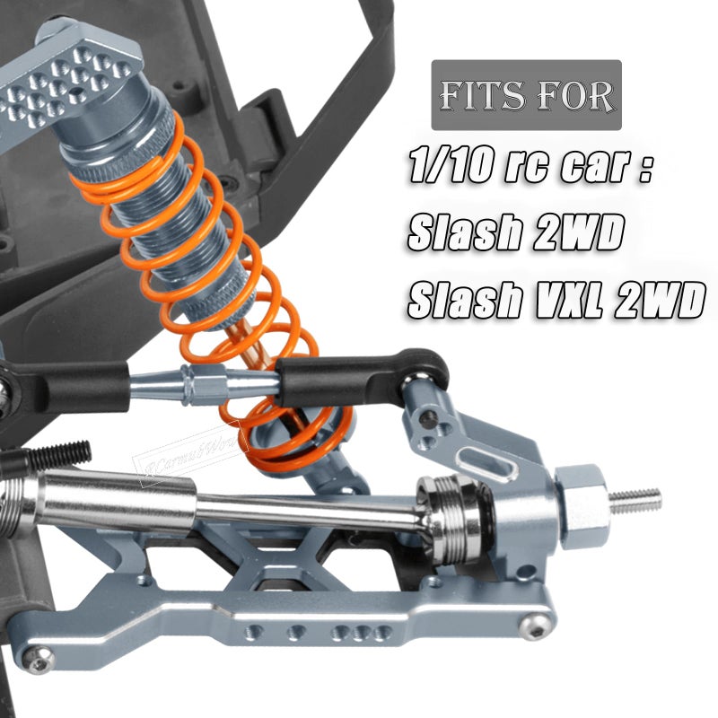 RcarmubWow RC Upgrades Part for 1/10 Slash 2WD,Slash 2WD VXL,Alloy Aluminum Front Rear Suspension Arms,Front Steering Block,Rear Stub Axle Carriers,Left Right Caster Blocks,Titanium - Image 2